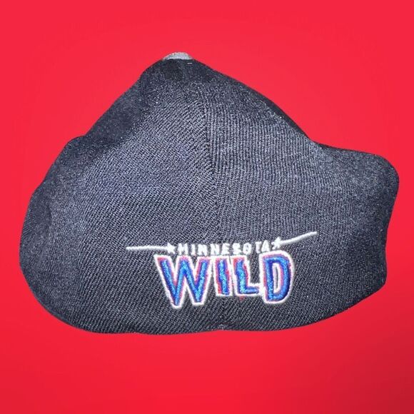 MN Wild Zephyr Hockey League Exclusive Black Logo Hat Size M/L Fitted - Picture 3 of 4